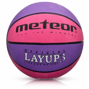 Krepšinio kamuolys Meteor Layup 3 Rožinė/Violetinė