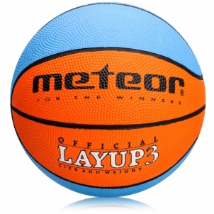 Krepšinio kamuolys Meteor Layup 3 ruda/mėlyna