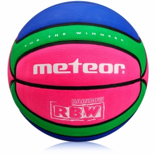 Krepšinio kamuolys Meteor Training 6 rožinė/žalia/mėlyna