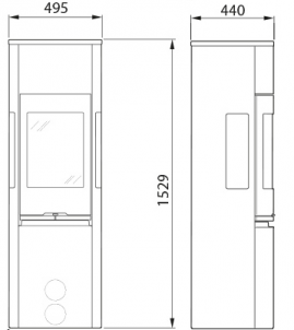 Krosnelė židinys Contura 596G:1 Style, juoda, aukštos durys su ketiniu viršumi (998171,698965,998550) 