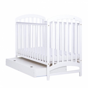Kūdikio lovytė su stalčiumi 124x65x103 cm, balta Lovytės kūdikiams