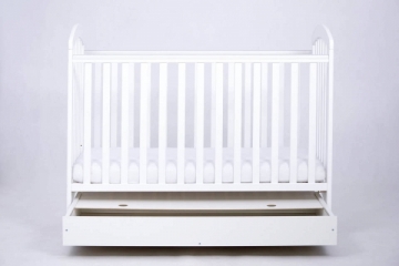 Kūdikio lovytė su stalčiumi 124x65x103 cm, balta