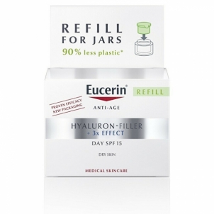 Kūno kremas Eucerin Replacement refill for anti-aging day cream SPF 15 for dry skin Hyaluron-Filler 3x EFFECT 50 ml 