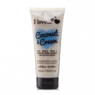 Kūno pylingas I Love (Coconut & Cream Exfoliating Shower Smoothie) Natural Shower Peel 200 ml Ķermeņa skrubji
