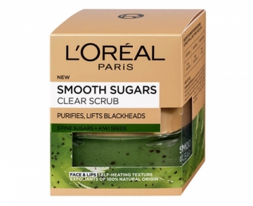 Kūno šveitiklis L´Oréal Paris Black (Smooth Sugars Clear Scrub) Cleansing Peel 50 ml