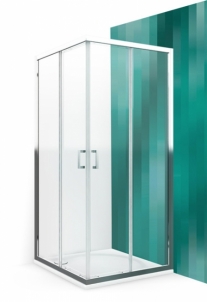 Kvadratinė shower LLS2 800 su 2 el. slankiojančiomis durimis, glass trans., prof. brillant