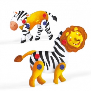 Lavinamasis žaislas 0540 Quercetti Tecno Puzzle 3D Lion and Zebra