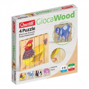 Lavinamasis žaislas 0711 Quercetti T4 Puzzle - Farm деревянный пазл