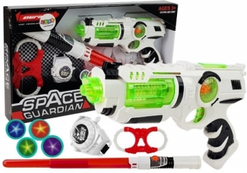 Lazerinis pistoletas Space Guardian su šviesos kardu ir kitais priedais Žaisliniai ginklai