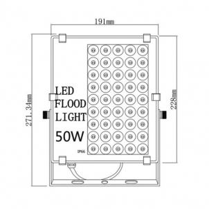 LED  šviestuvas Bousval Electrique Slim Design 50W IP66