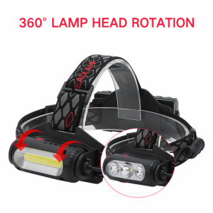 LED Galvos Žibintas OEM YHX-1302, 360° dvigubos galvutės pasukimas