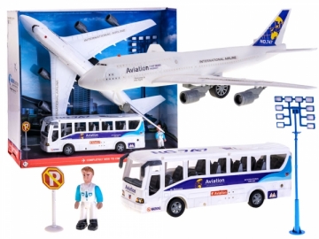 Lėktuvas ir oro uosto autobusas Lidmašīnas kids