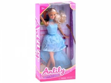 Lėlė Anlily su mėlyna suknele