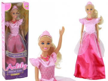 Lėlė Anlily princesė su rožine suknele Izglītojošās rotaļlietas