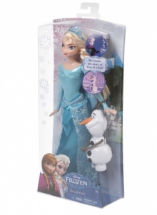 Кукла Сверкающая Принцесса Эльза и снеговик Олаф, Холодное Сердце Mattel CMM87