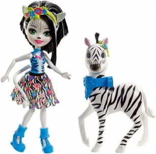 Lėlė FKY75 / FKY72 Enchantimals Zelena Zebra Doll MATTEL 