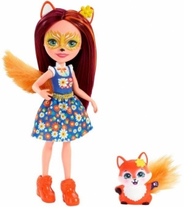 Lėlė FXM71 / DVH87 Enchantimals Felicity Fox Doll Flick Animal Friend Figure, Multicolored MATTEL
