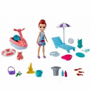 Lėlė GFT96 / GFT95 Polly Pocket Surf Splash Playset 3 inch Polly Big Doll with Beach