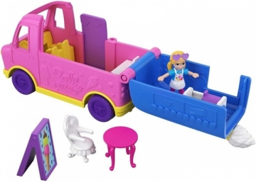 Lėlė GGC40 Mattel Figures set Polly Pocket Pollyville Ice Cream Truck
