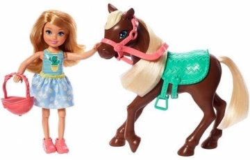 Lėlė GHV78 Barbie Club Chelsea Doll and Horse MATTEL