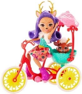 Lėlė GJX30 Enchantimals Bike Buddies with DANESSA Deer Doll & Sprint MATTEL Rotaļlietas meitenēm