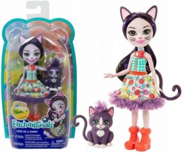Lėlė GJX40 Enchantimals Ciesta Cat Doll & Climber Animal Friend Mattel Rotaļlietas meitenēm