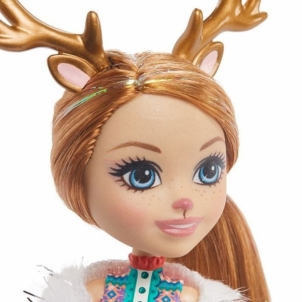 Lėlė GNP17 / GJX43 Enchantimals Rainey Reindeer Doll & Family MATTEL
