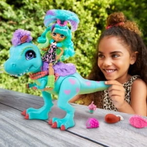 Lėlė GTL69 Cave Club Rockelle & Tyrasaurus Doll & Figure MATTEL Игрушки для девочек