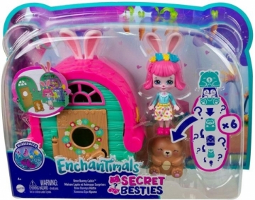 Lėlė GTM47 / GTM46 Enchantimals Bree Bunny and Cabana Doll with Pet Matryoshka Surprise and Toy Cabin MAT
