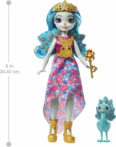 Lėlė Royal Enchantimals Queen Paradise and Rainbow, Peacock Doll with Pet GYJ14 / GYJ11 MATTEL