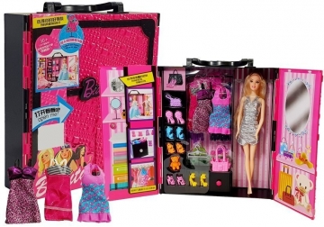Lėlė su drabužių spinta, rožinė Izglītojošās rotaļlietas