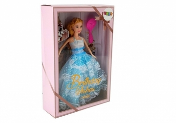 Lėlė su ilga suknele, mėlyna Toys for girls