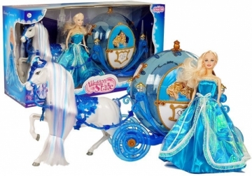 Lėlė su karieta ir žirgu, mėlyna Rotaļlietas meitenēm