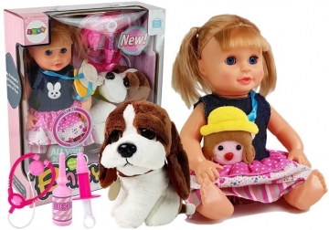 Lėlė su šunų gydytojo rinkiniu Izglītojošās rotaļlietas