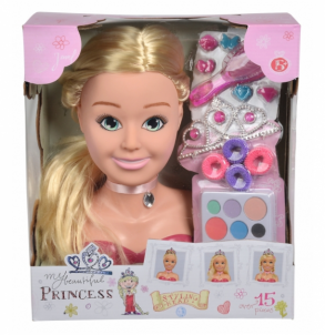 Lėlės galva 24 cm šukuosenoms ir makiažui su priedais | Princess | Simba 5560177