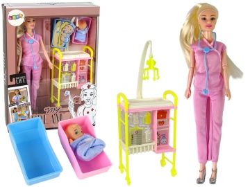 Lėlės gydytojos rinkinys, rožinis Lavinimo žaislai