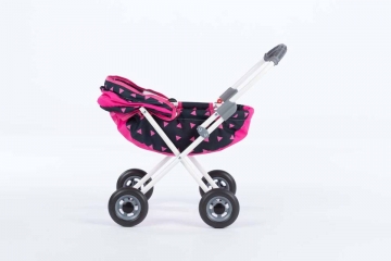 LENA lėlių vežimėlis, rožinis/juodas
