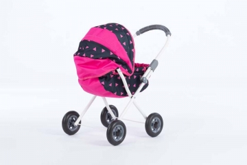 LENA lėlių vežimėlis, rožinis/juodas