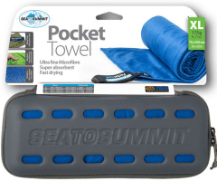 Lengvas mikropluošto rankšluostis Pocket Towel XL 150 x 75 Pilka 