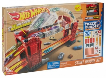 Hot Wheels lenktynių trasa su triukais DWW97 Mattel Hot Wheels Track Builder Stunt Bridge Kit Automobilių lenktynių trasos vaikams