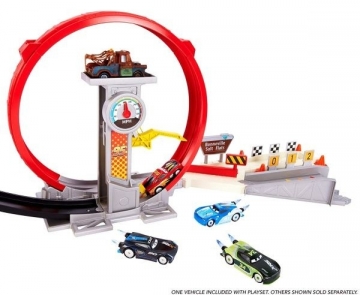 Lenktynių trasa GJW44 Disney Cars Toys Pixar Cars XRS Rocket Racing Super Loop Race Set with Lightning McQueen