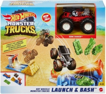 Lenktynių trąsa GVK08 Hot Wheels Monster Trucks Launch and Bash Play Set
