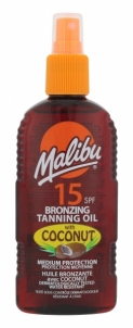 Losjonas drėkinimui ir apsaugai Malibu Bronzing Tanning Oil Coconut 200ml SPF15 Saulės kremai