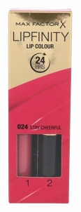 Lūpų dažai Max Factor Lipfinity Lip Colour Cosmetic 4,2g Nr.024, Stay Cheerful