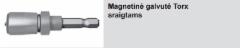 Magnetinė galvutė Torx sraigtams (1 vnt. + 5 antgaliai) Metalinei komponents (nmin) segumi
