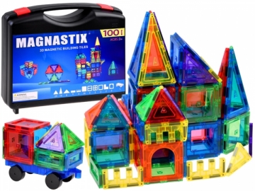 Magnetinis konstruktorius lagamine, Magnastix, 100 dalių Kaladėlės ir statybos žaislai
