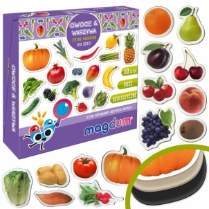 Magnetų rinkinys - Daržovės ir vaisiai Dėlionės vaikams