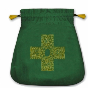 Maišelis kortoms Celtic Cross satininis žalias 