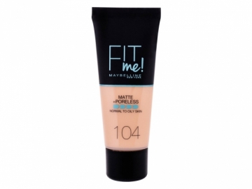 Makiažo pagrindas Maybelline Fit Me! 104 Soft Ivory Matte + Poreless Makeup 30ml