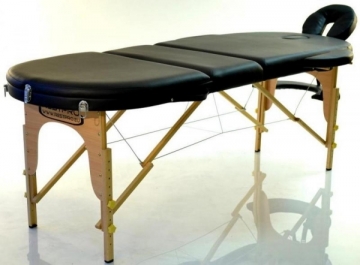 Masažo stalas RESTPRO Classic Oval 3 Black - sudedamas Masāžas mēbeles
